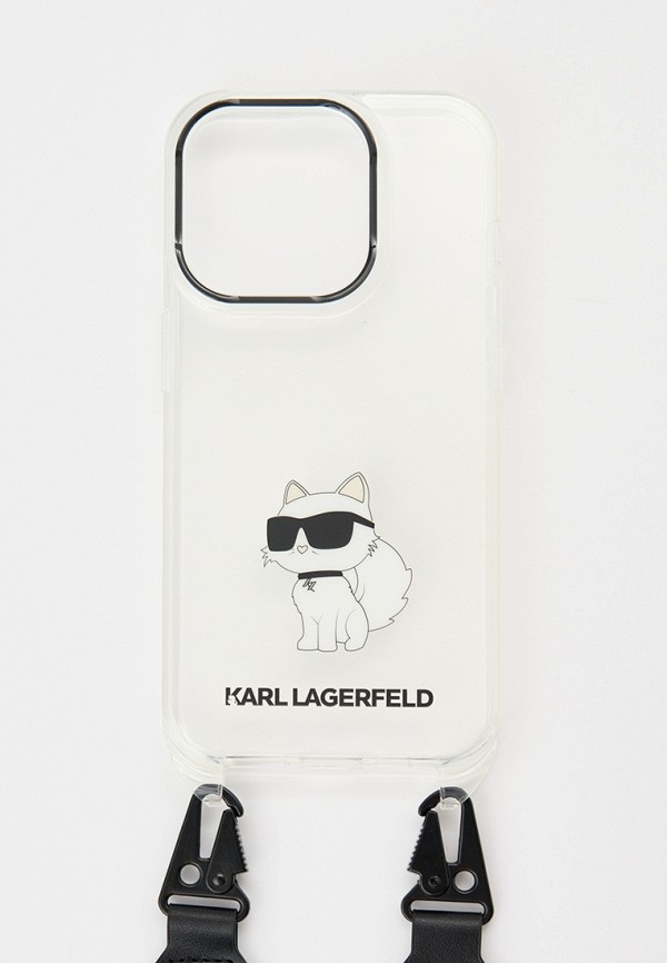 Karl Lagerfeld Чехол для iPhone - 15 Pro, с ремешком кросс-боди, с принтом IML - фото 1
