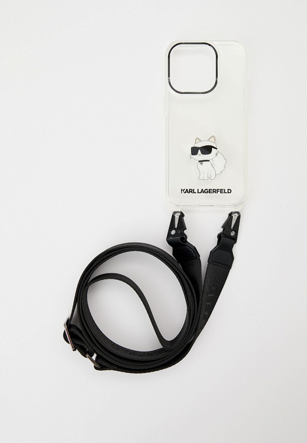 Karl Lagerfeld Чехол для iPhone - 15 Pro, с ремешком кросс-боди, с принтом IML - фото 2