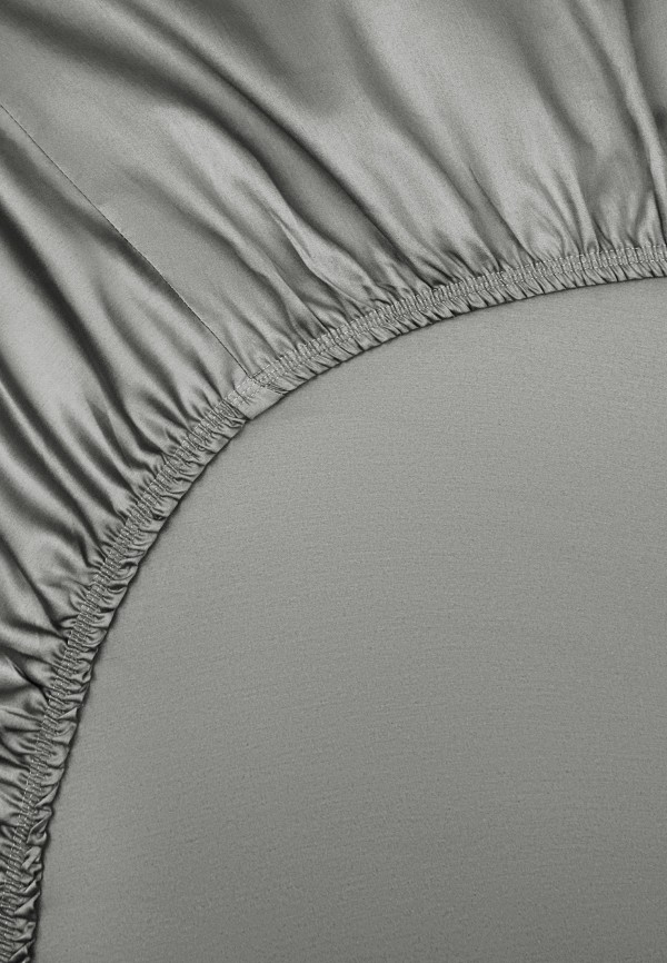 Bellehome Простыня 1,5-спальная - на резинке Стефания Khaki  80х200х30 сатин - фото 5