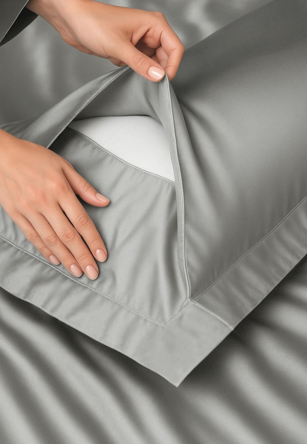 Bellehome Комплект наволочек - Стефания Khaki 70х70 2 шт. сатин-премиум - фото 4