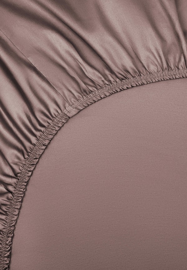 Bellehome Простыня Евро - на резинке Стефания Mokko 200х200х30 сатин - фото 5