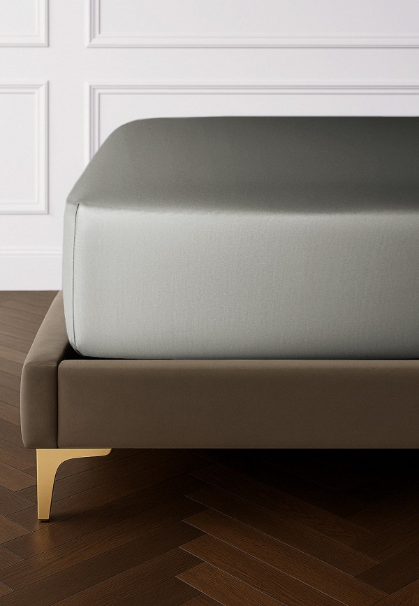 Bellehome Простыня Евро - на резинке Стефания Khaki 200х200х30 сатин - фото 1