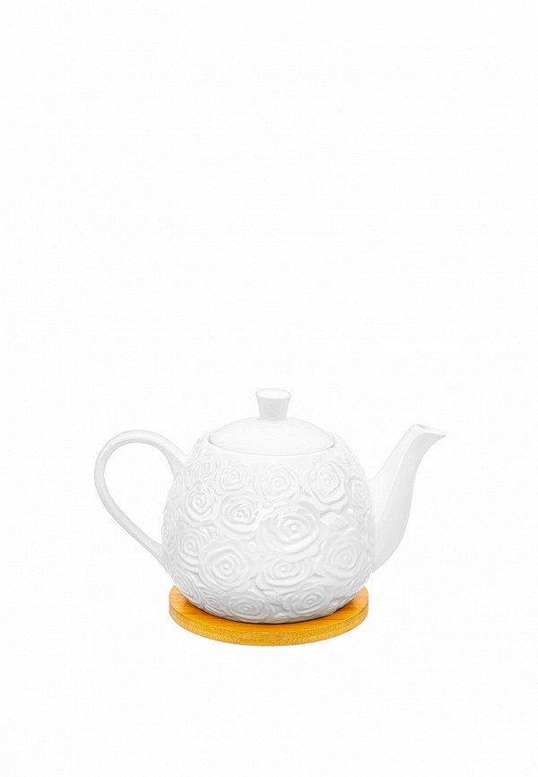 Elan Gallery Чайник заварочный - 900 мл 21,5х13,5х14,5 см Розы на деревянной подставке - фото 4