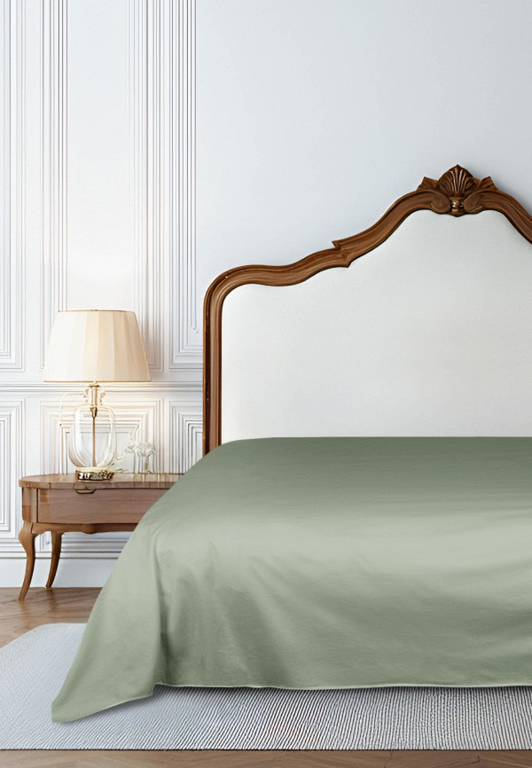 Bellehome Простыня Евро - Стефания Olive 245х250 сатин - фото 2
