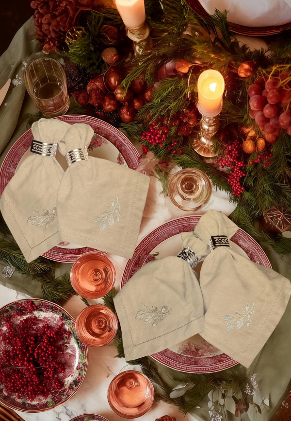 Bellehome Комплект салфеток сервировочных - Golden Oaks с вышивкой 4 шт. 40х40 см - фото 1