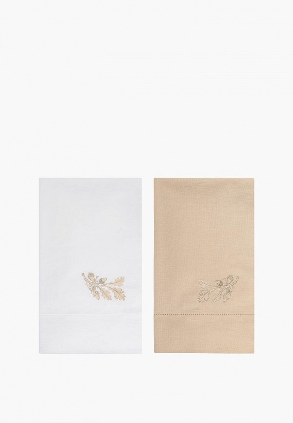 Bellehome Комплект кухонных полотенец - Golden Oaks хлопок/лён с вышивкой 40х70, см 2 шт. - фото 1