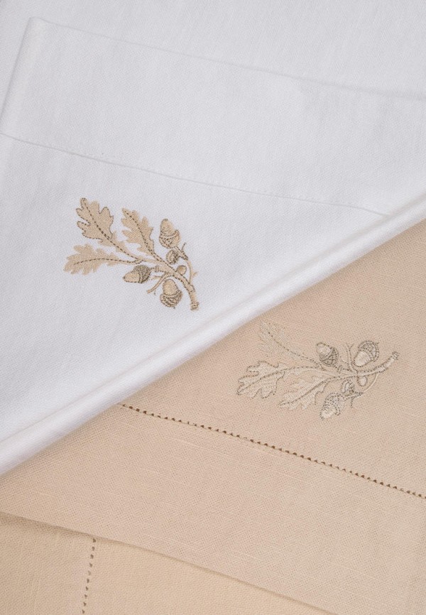 Bellehome Комплект кухонных полотенец - Golden Oaks хлопок/лён с вышивкой 40х70, см 2 шт. - фото 3