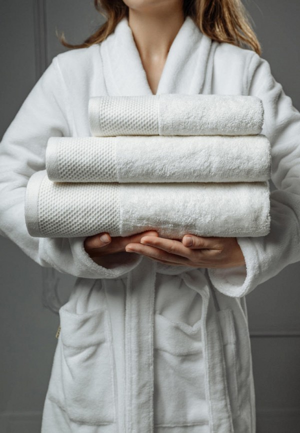 Bellehome Полотенца 3 шт. - махровые Айвори 50х70 + 50х100 + 70х140 - фото 2