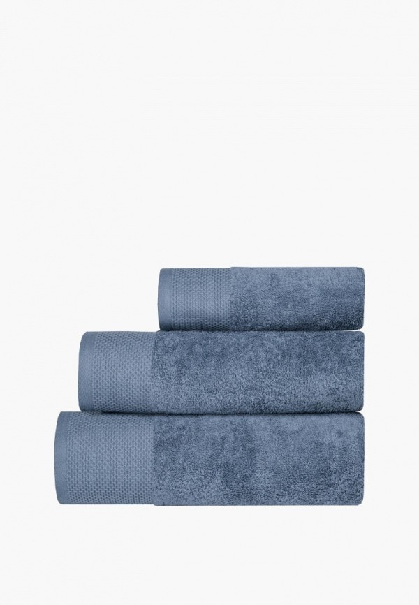 Bellehome Полотенца 3 шт. - махровые Деним 50х70 + 50х100 + 70х140 - фото 1