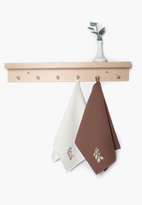 Bellehome Комплект кухонных полотенец - вафельных Golden Oaks с вышивкой 50х70 2 шт - фото 5