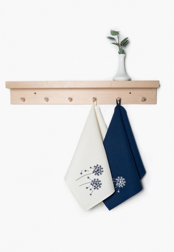 Bellehome Комплект кухонных полотенец - вафельных Blowball с вышивкой 50х70 2 шт - фото 6