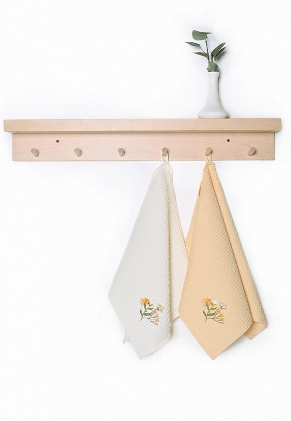 Bellehome Комплект кухонных полотенец - вафельных Early spring с вышивкой 50х70 2 шт - фото 5