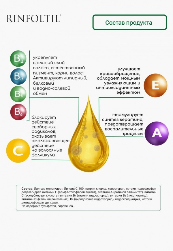 Ринфолтил Сыворотка для волос - Липосомальная сыворотка против выпадения волос. Для интенсивного роста - фото 6