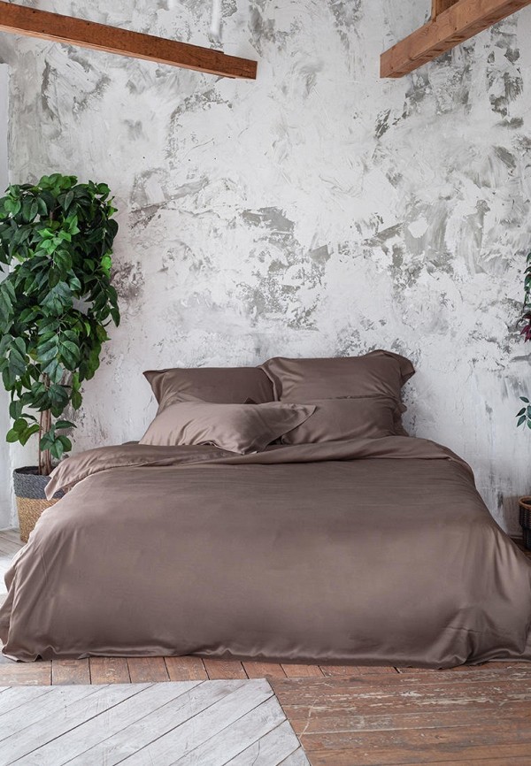 Bellehome Постельное белье Евро - Shiny Mokko, тенсель-премиум 300 ТС - фото 1