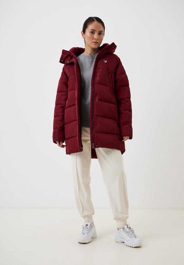 Куртка утепленная Fila, цвет: бордовый, MP002XW003YQ — купить в ...