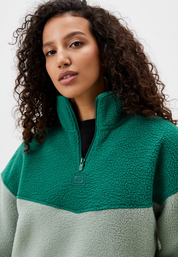 ポポ Олимпийка STREETBEAT Anorak Half-Zip Sherpa Fleece, цвет: зеленый