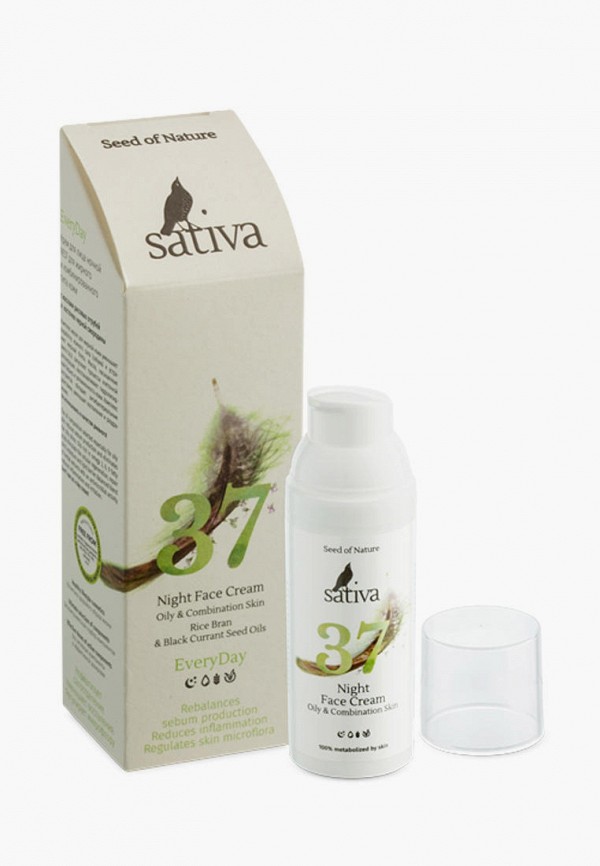Sativa Крем для лица ночной - для жирного и комбинированного типа кожи - фото 1