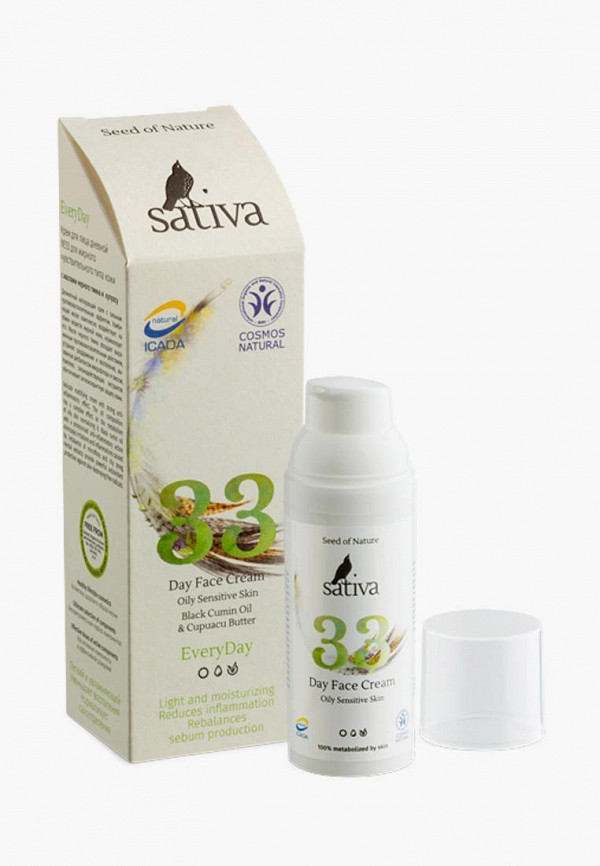 Sativa Крем для лица дневной - для жирного чувствительного типа кожи - фото 1