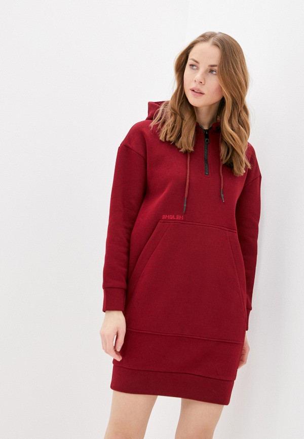 Платье Emblem Hoodie dress, цвет: бордовый, MP002XW03T48 — купить в  интернет-магазине Lamoda