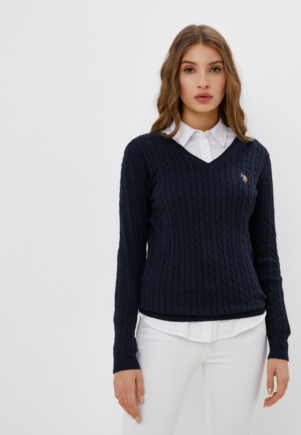 Пуловер U.S. Polo Assn., цвет: синий, MP002XW04PNW — купить в  интернет-магазине Lamoda