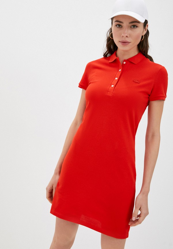 Платье Lacoste, цвет: красный, MP002XW04XA0 — купить в интернет-магазине  Lamoda
