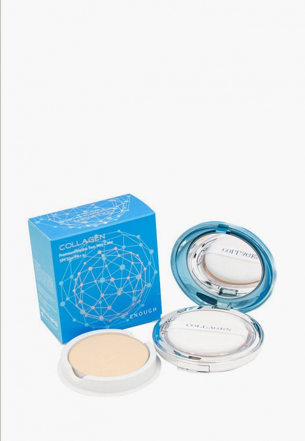 Enough Пудра компактная - COLLAGEN PREMIUM Hydro Two Way Cake SPF 50+, тон 13 (сменный блок в комплекте) - фото 1