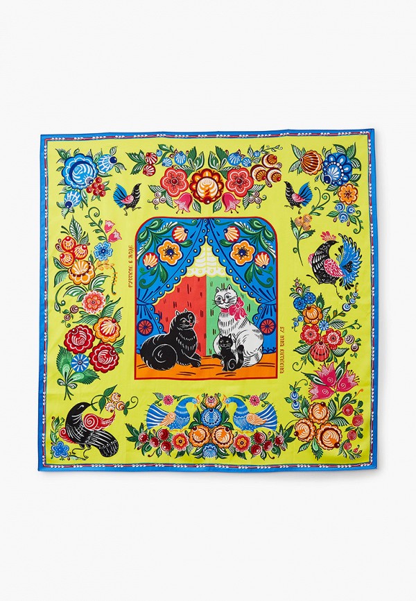 Русские в моде Платок - Городецкая роспись - фото 1