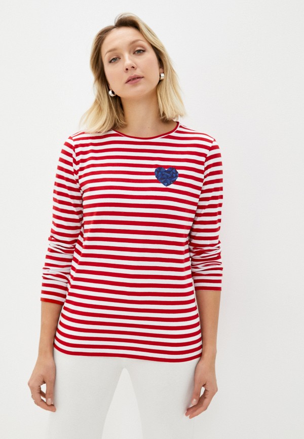 Берегите Птиц Лонгслив - Тельняшка Красная Сердце - фото 1