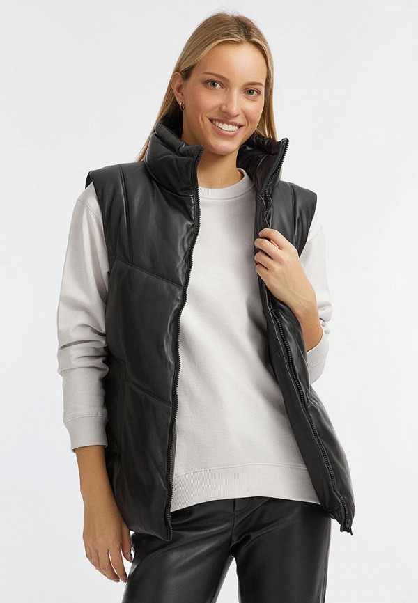 oodji Жилет кожаный - фото 1