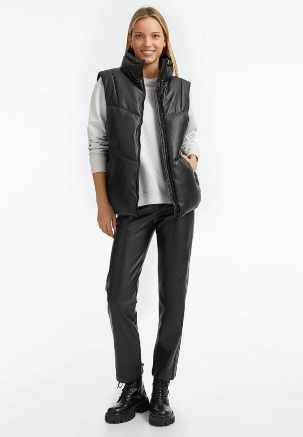 oodji Жилет кожаный - фото 2