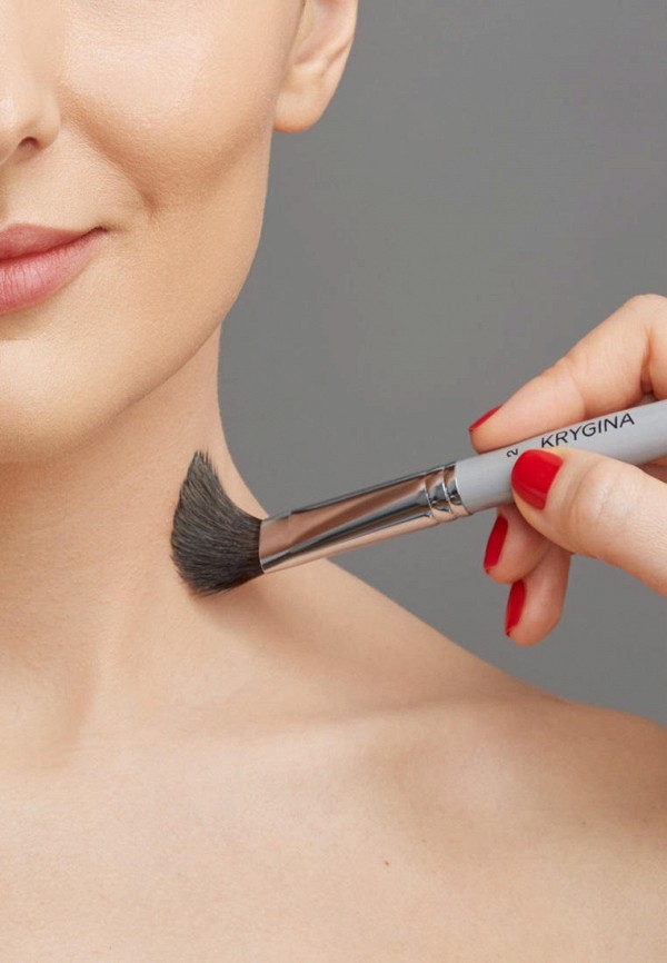 Krygina Cosmetics Кисть для лица - мягкая плотная, контуринг, пудра и румяна - фото 5