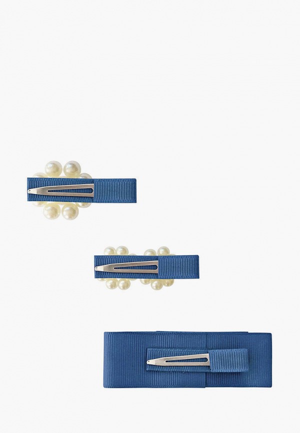 Milledeux Заколки 3 шт. - коллекция Pearl Grosgrain, дымчатый синий - фото 2