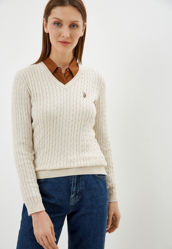 Пуловер U.S. Polo Assn., цвет: бежевый, MP002XW0ARCS — купить в  интернет-магазине Lamoda