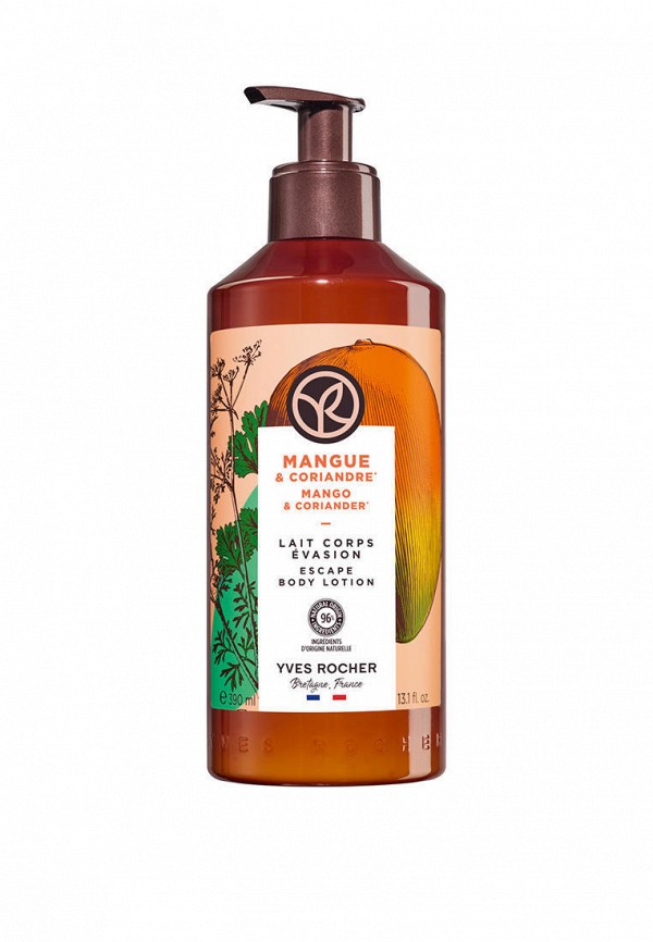 Yves Rocher Молочко для тела - «Манго & Кориандр», 390мл - фото 1