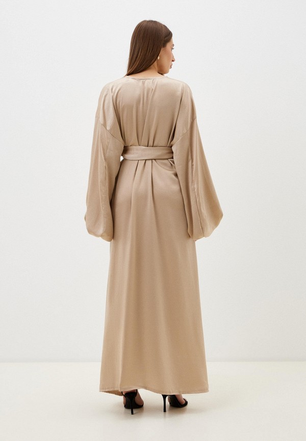 Tunkina Платье - кимоно пышные рукава, шелк крэш бежевый - фото 3