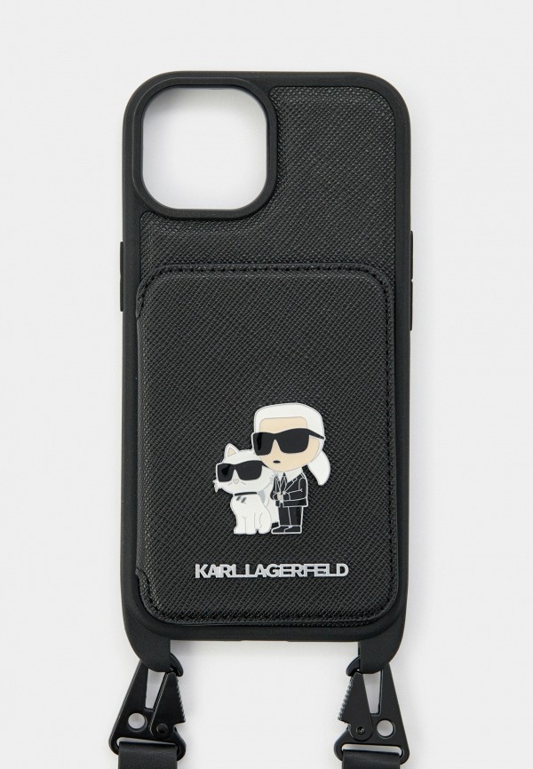 Karl Lagerfeld Чехол для iPhone - 15, с картхолдером, с ремешком Crossbody - фото 1
