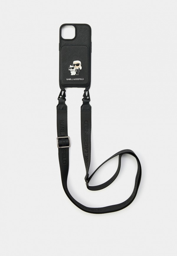 Karl Lagerfeld Чехол для iPhone - 15, с картхолдером, с ремешком Crossbody - фото 3