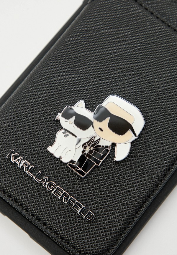 Karl Lagerfeld Чехол для iPhone - 15, с картхолдером, с ремешком Crossbody - фото 4