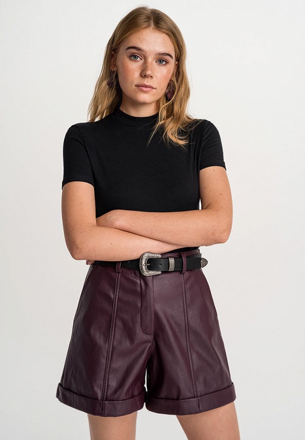 Кожаные шорты Zara с поясом