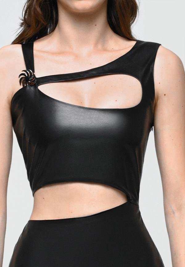 Berhasm Платье - Faux-leather dress with cutouts - фото 4