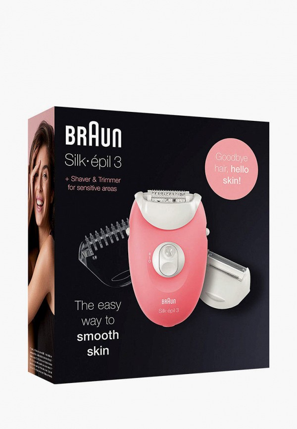 Braun Эпилятор - Silk-epil 3 3-440, 20 пинцетов с 2 насадками + подсветка - фото 2
