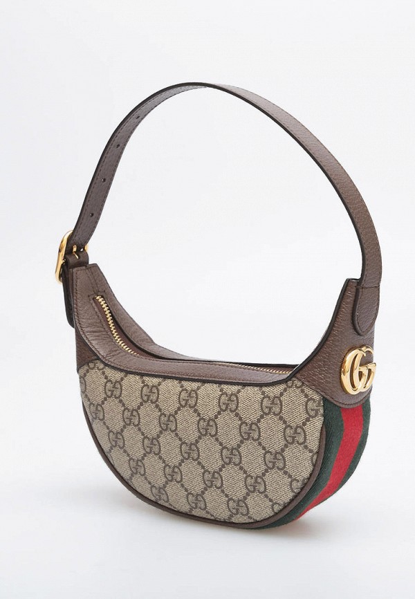 Gucci Resale Сумка - SUPREME MONOGRAM WEB MINI OPHIDIA HALF MOON - фото 2