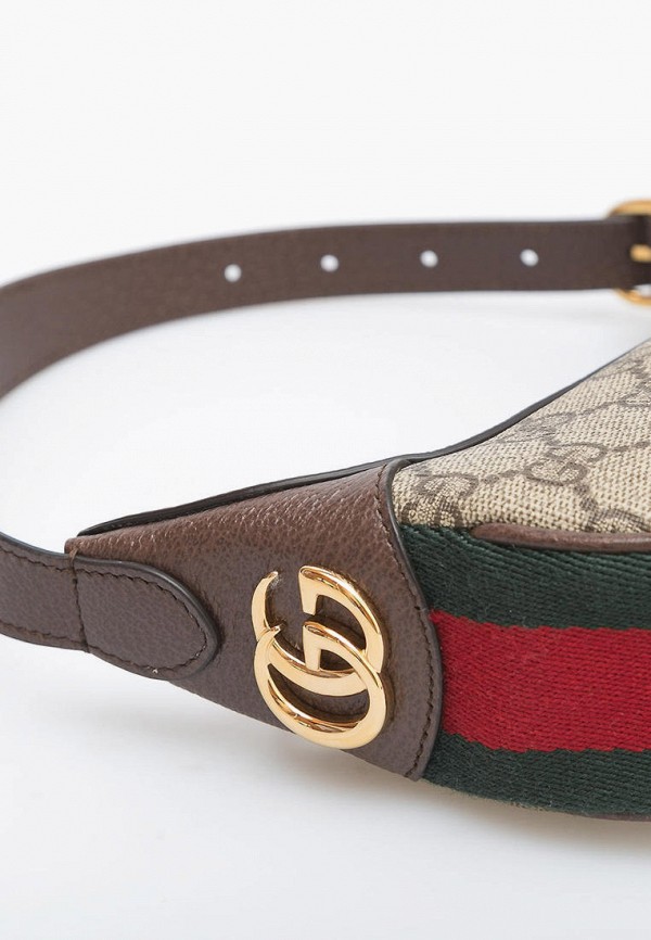Gucci Resale Сумка - SUPREME MONOGRAM WEB MINI OPHIDIA HALF MOON - фото 4