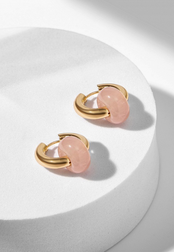 Noima Серьги - конго с розовым кварцем - фото 5