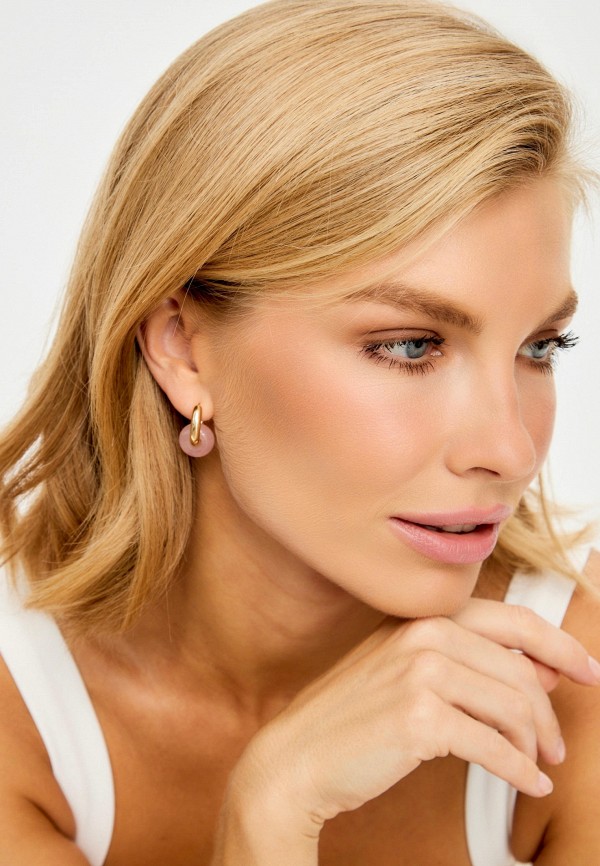 Noima Серьги - конго с розовым кварцем - фото 6