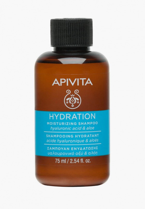 Шампунь Apivita увлажняющий с гиалуроновой кислотой и алое, 75 мл, цвет ...