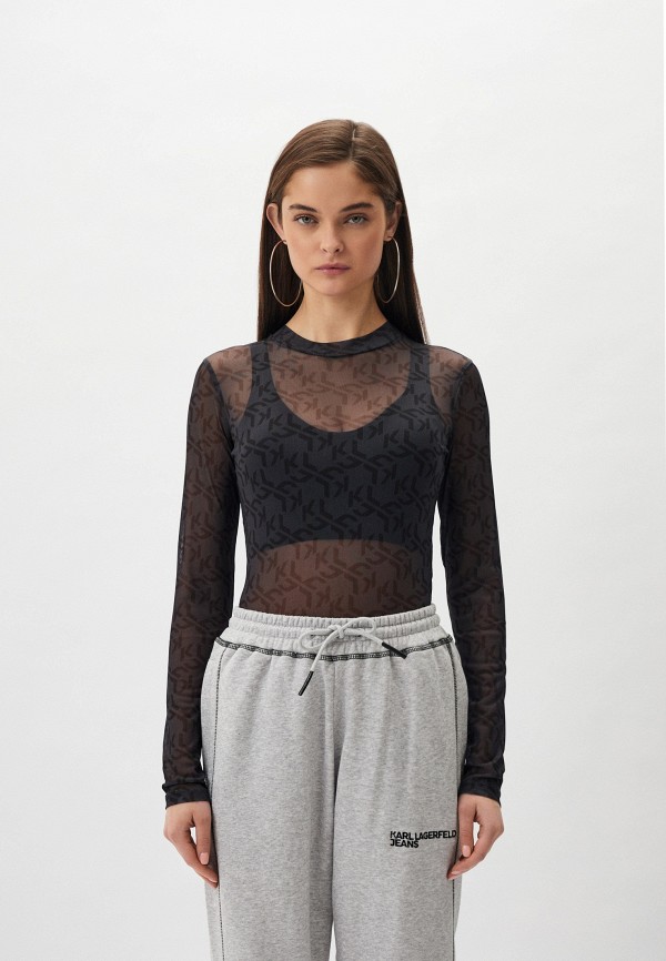 Лонгслив Karl Lagerfeld Jeans, цвет: серый, MP002XW0OYCS — купить в ...