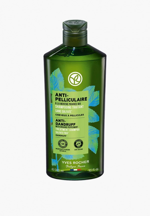 Yves Rocher Шампунь - Против перхоти с Перечной Мятой БИО - Без Сульфатов - Для волос, склонных к перхоти, 300 мл - фото 1