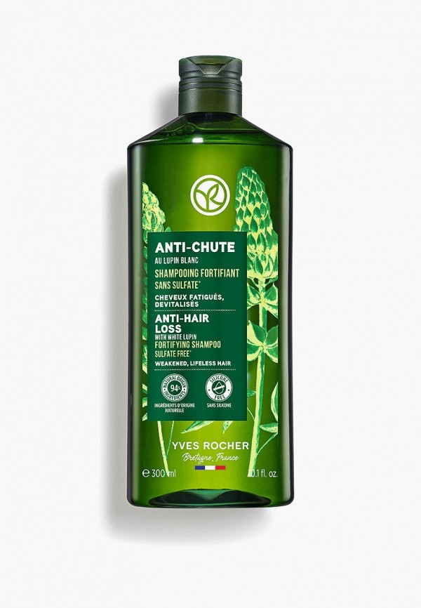 Yves Rocher Шампунь - Против выпадения волос с Белым Люпином - Без Сульфатов - Для ослабленных волос, 300 мл - фото 1