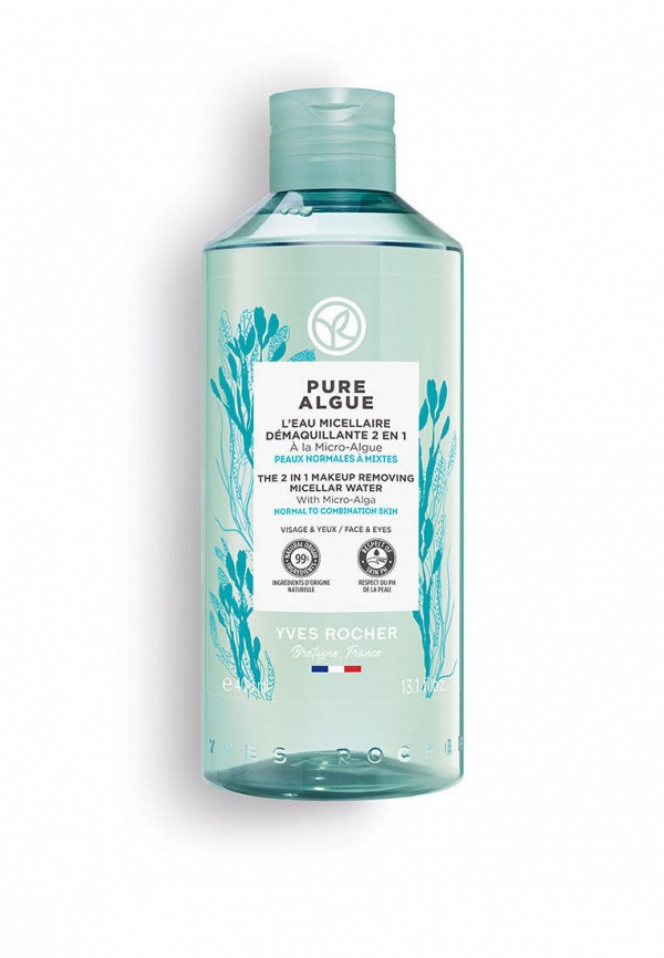 Yves Rocher Мицеллярная вода - для Снятия Макияжа 2в1 с Микроводорослями, 390 мл - фото 1